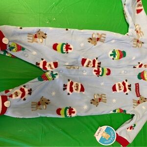 Carter's Child of Mine Baby Pajama Set with Teddy Tag - Light Blue & Red